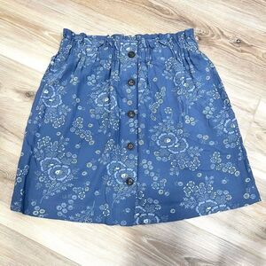 MADEWELL Floral Blue Skirt Women’s Size Small